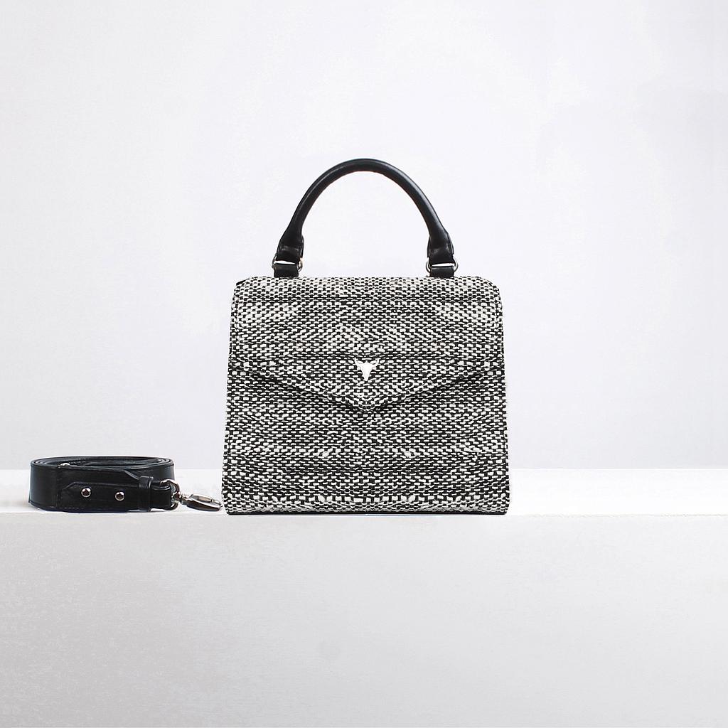 SAC XS JOÉ - TWEED NOIR ET BLANC