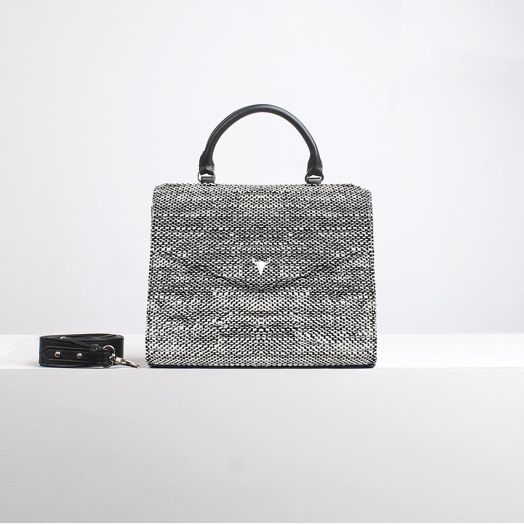 SAC JOÉ - TWEED NOIR ET BLANC