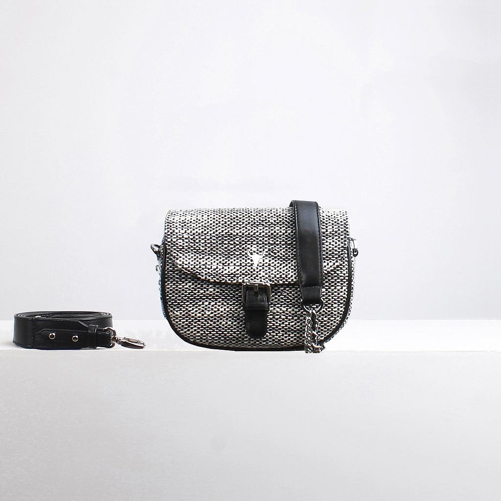 SAC XS DEAN - TWEED NOIR ET BLANC