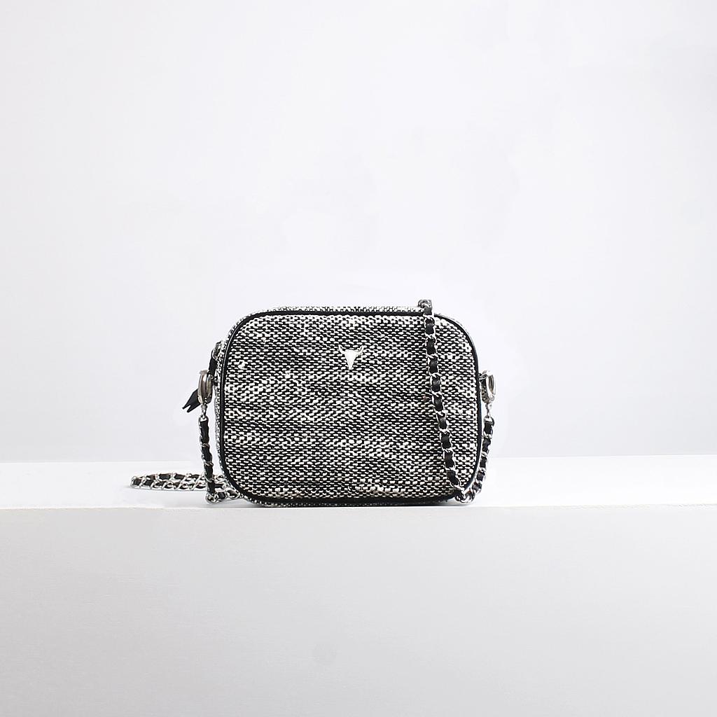 SAC XS GIULIA - TWEED NOIR ET BLANC