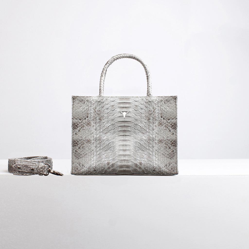 SAC MINI CHARLIE - PYTHON NATURAL SILVER