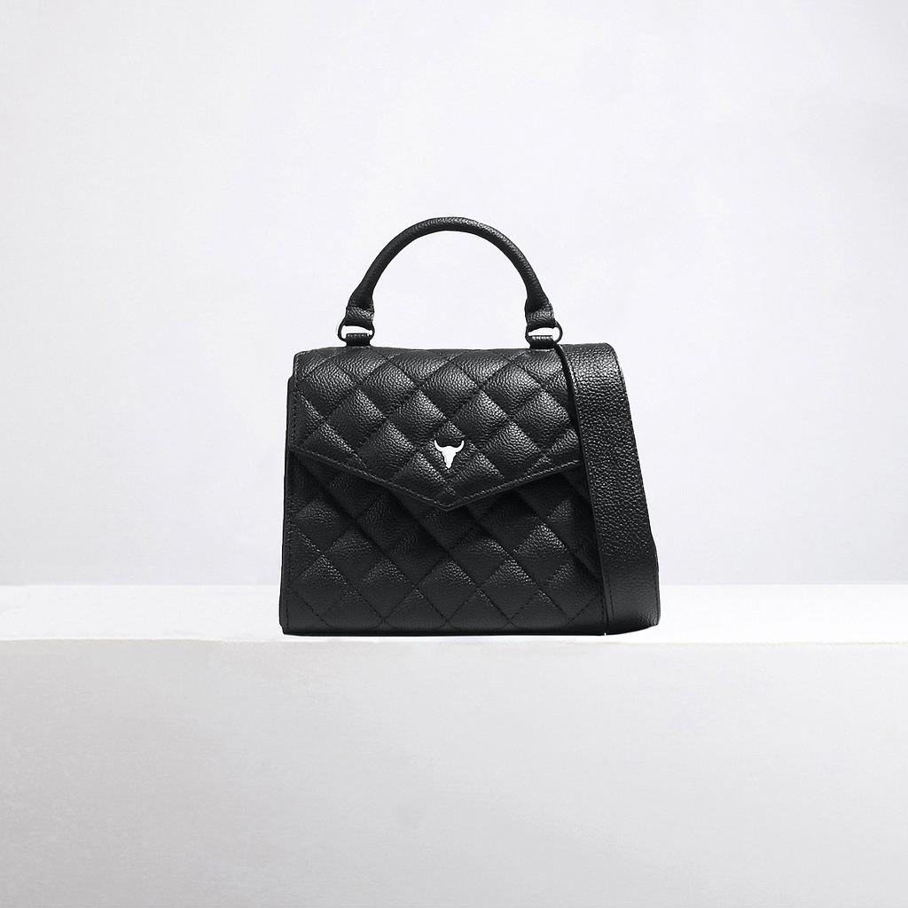 SAC XS JOÉ - CUIR NOIR MATELASSÉ