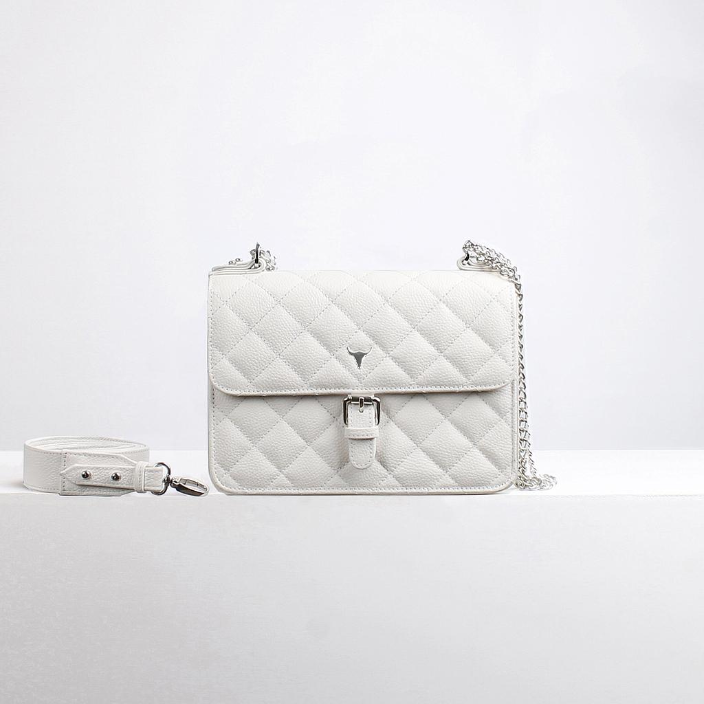 SAC OLIVIA - CUIR BLANC MATELASSÉ