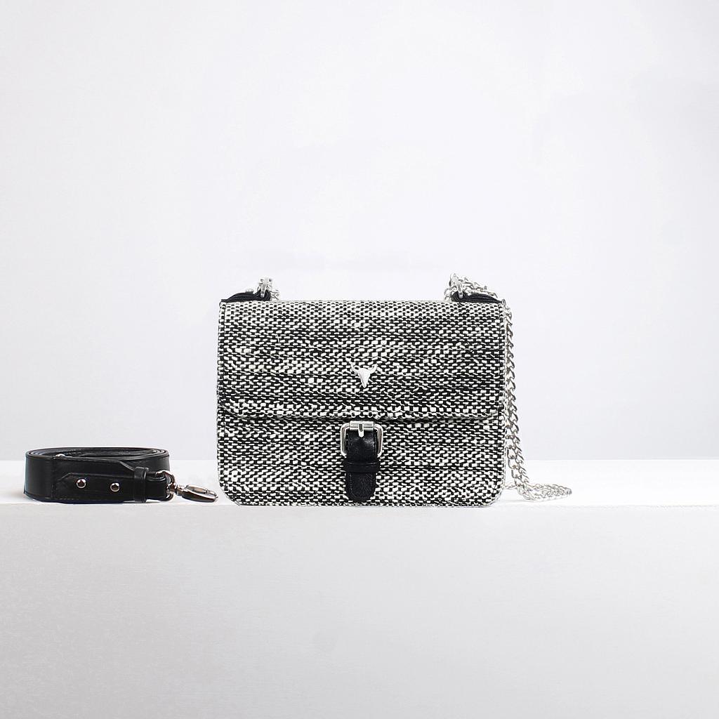 SAC XS OLIVIA - TWEED NOIR ET BLANC