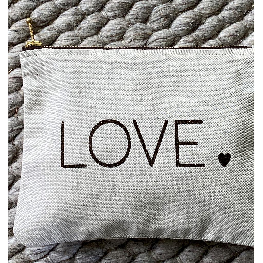 Trousse en lin-coton  love 