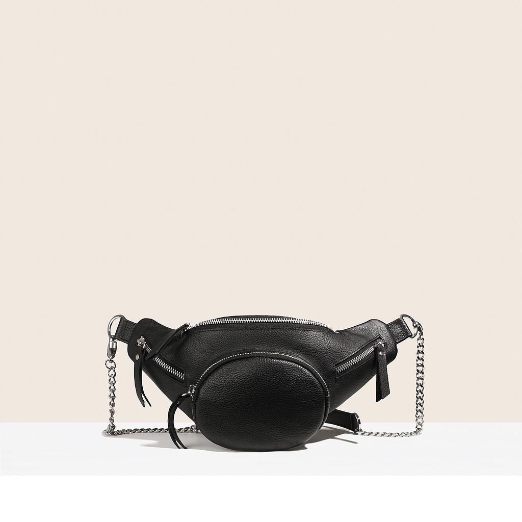 SAC BANANE CARRIE - CUIR NOIR