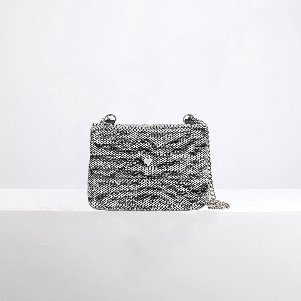 SAC MINI CAPRI - TWEED NOIR ET BLANC