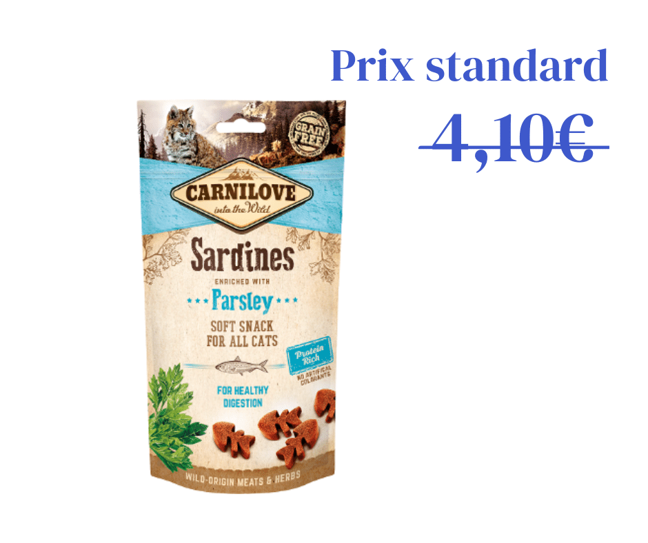 Soft Snacks Sardine &amp; Persil spécial digestion - pour chat 50g