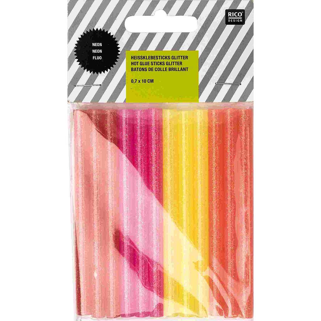 12 petits bâtons de colle fluo - Rico Design
