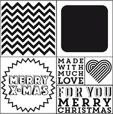 Lot de 5 tampons Merry Christmas - Rico Design