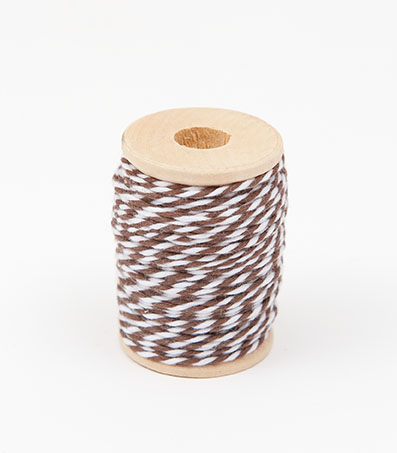 Fil de coton marron / blanc - Rico Design