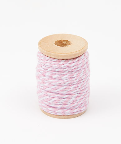 Fil de coton rose / blanc - Rico Design