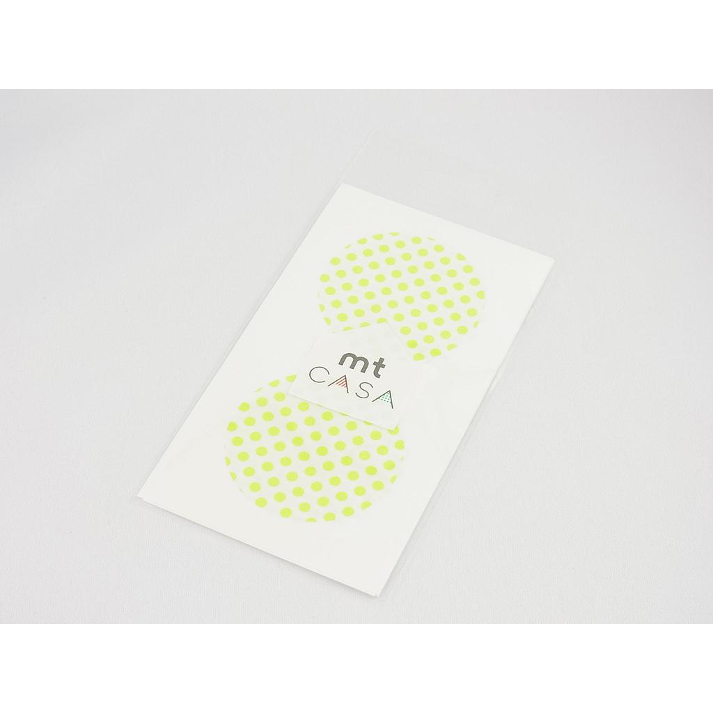 Masking Tape - 10 Stickers ronds à Pois Verts - Moegi en washi