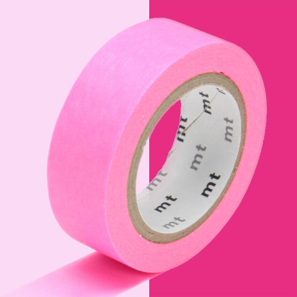 Masking Tape Rose Fluo Uni - 1,5 cm x 10 m