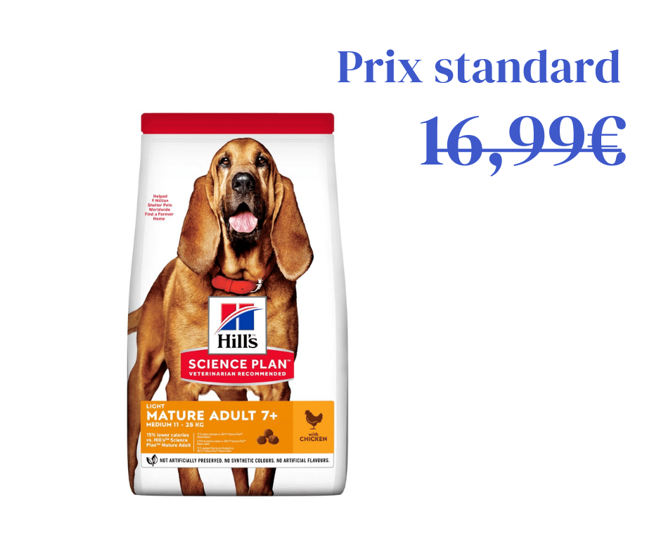 Poulet Light pour Chien Mature 7+ de Taille Moyenne