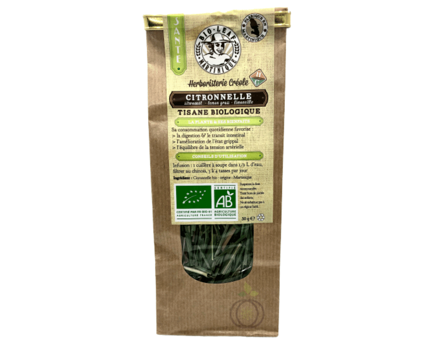 Feuille de Citronnelle BIO de Martinique  30 gr