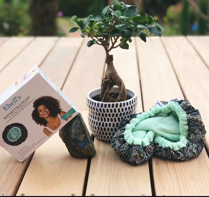 Bonnet chauffant 100% naturel aux graines de lin Ebell's Paris vert