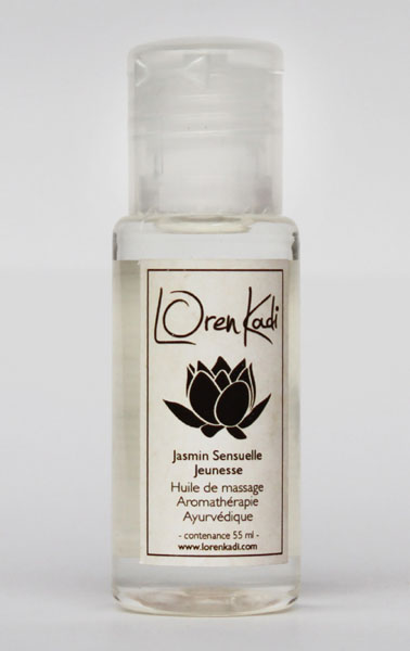 Huile de massage ayurvédique "Jasmin Sensuelle Jeunesse" Loren Kadi 55ml