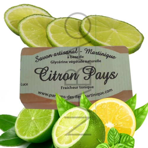 Savon à la glycèrine bio citron pays Parfums des Iles 100 grs