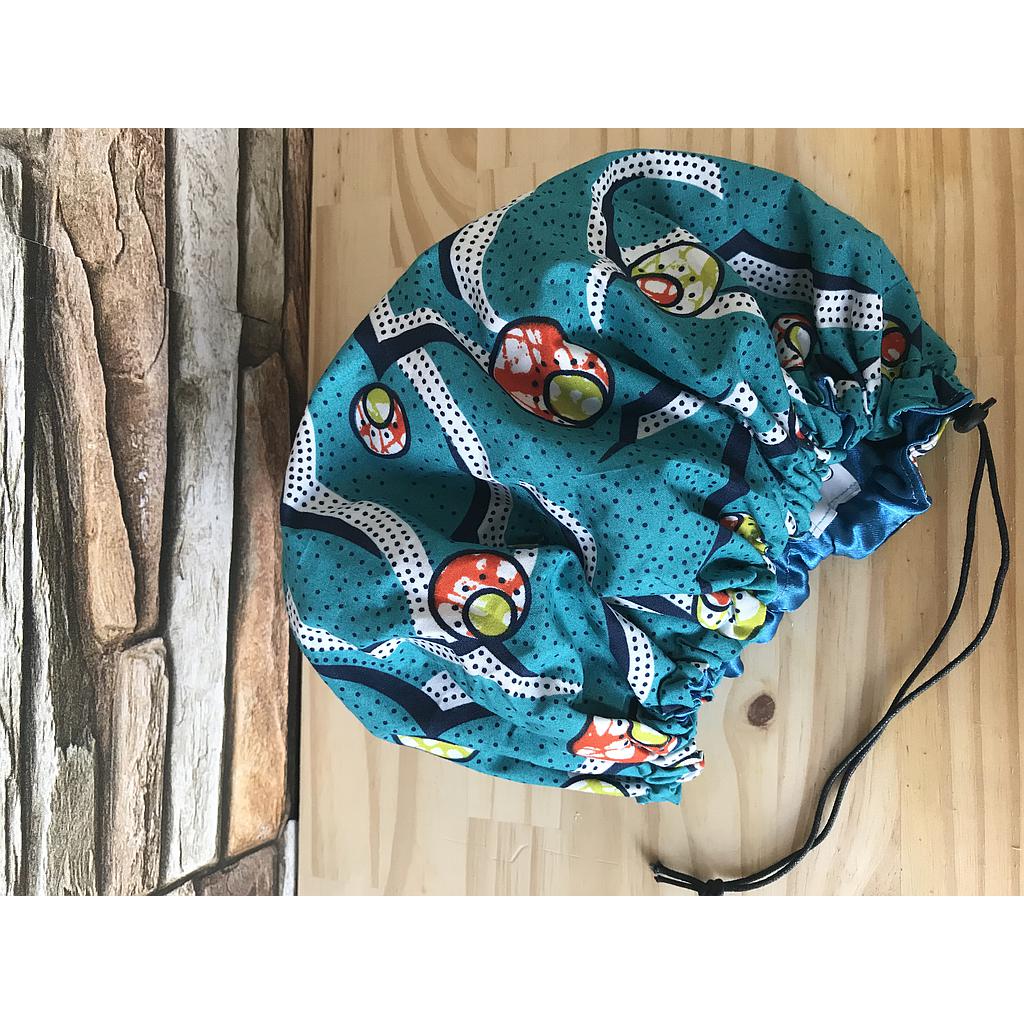 Bonnet en satin imprimé Wax réglable Kalia Nature
