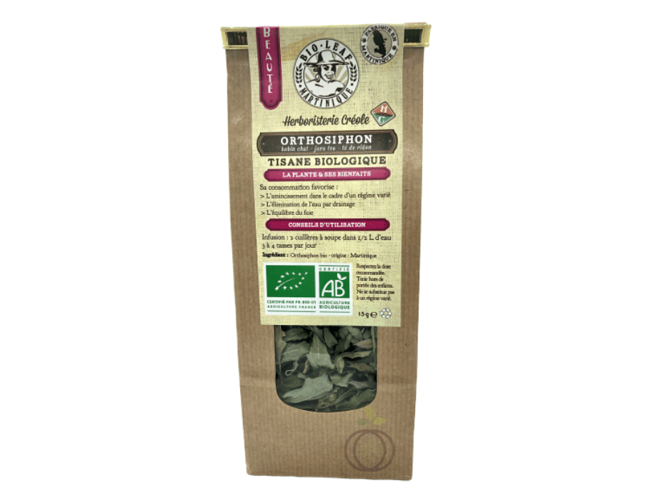 Tisane orthosiphon Bio Cultivée Martinique herboristerie créole 15 gr