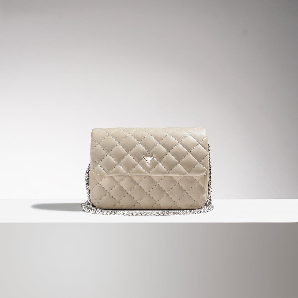 MINI JOSH - CUIR BEIGE MATELASSÉ