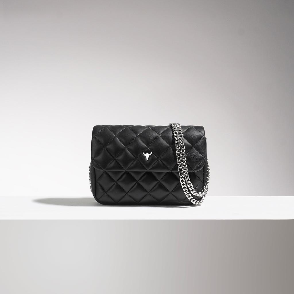 SAC MINI JOSH - CUIR NOIR MATELASSÉ