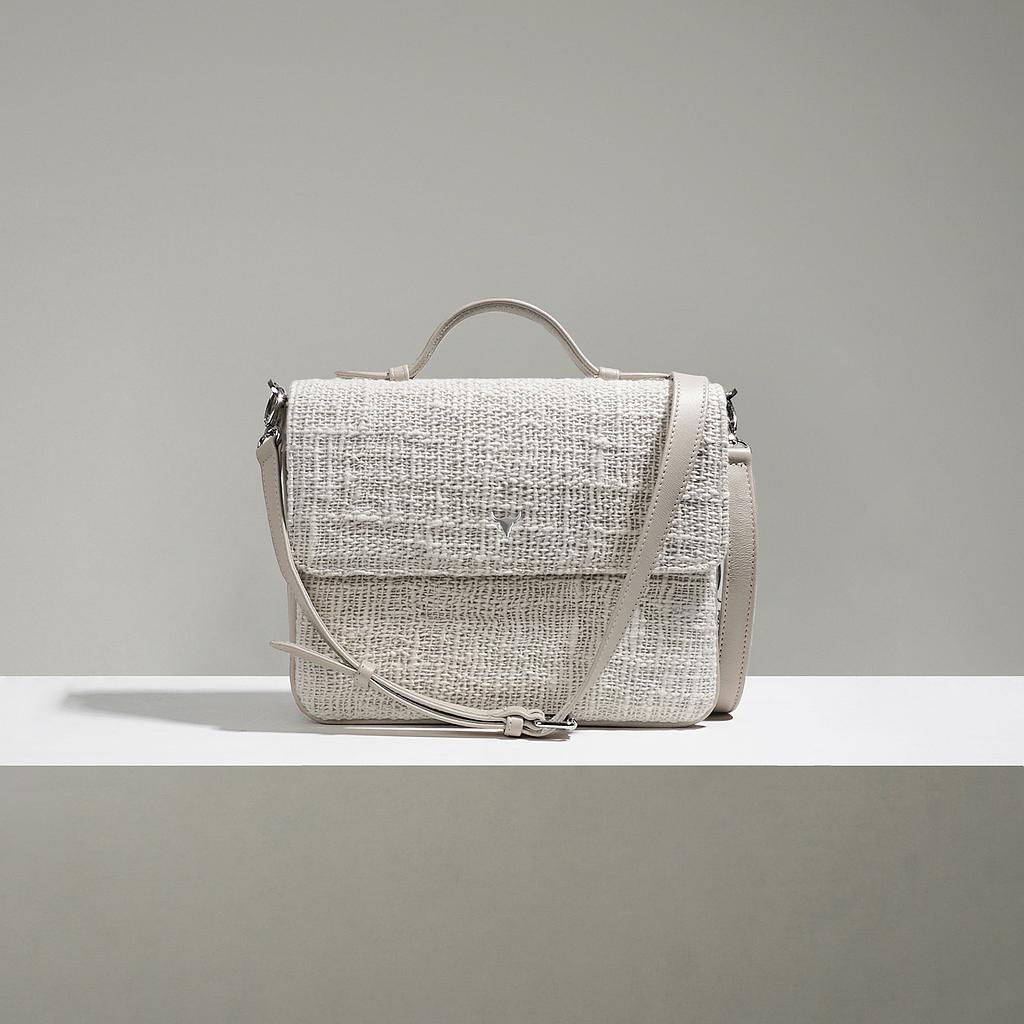SAC CARTABLE JEANNE - COTON TISSÉ BEIGE