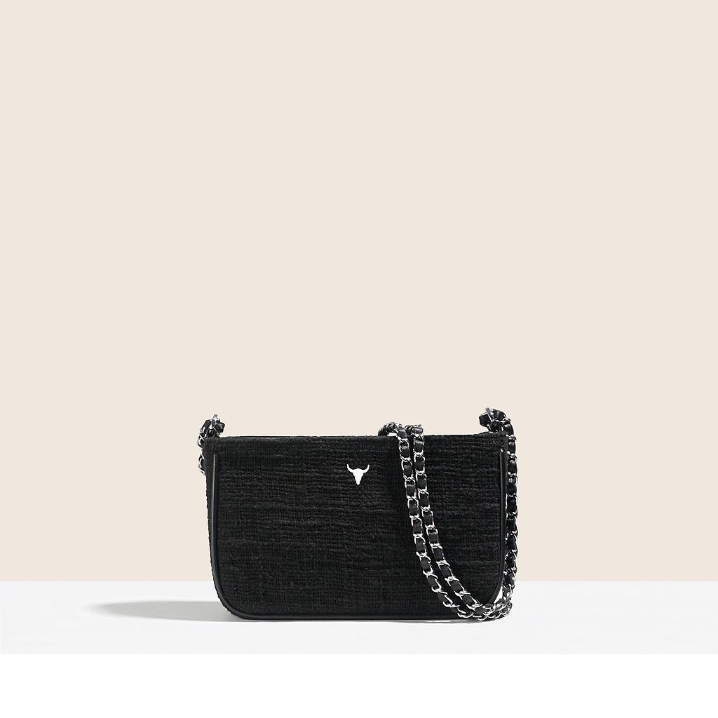 SAC GABBY - COTON TISSÉ NOIR