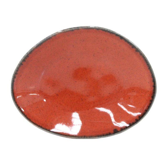 Lot 6 petites assiettes Riviera en grès 16cm, couleur Ocre