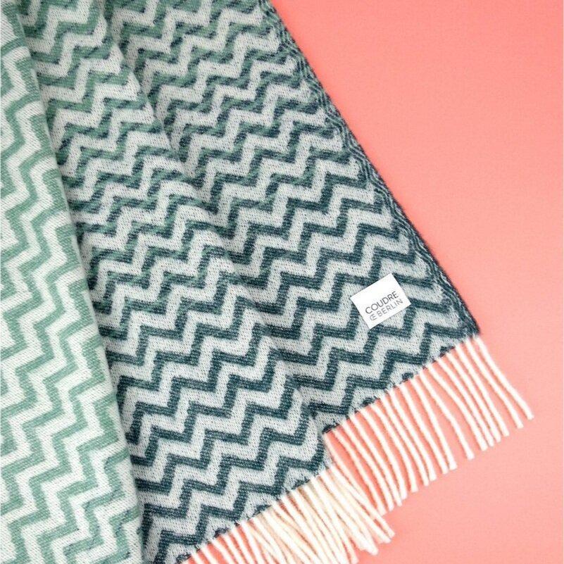 Plaid en laine zigzag vague 130x190cm