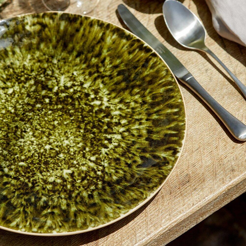 Plat de service en grès RIVIERA 31cm, vert TARTUGA