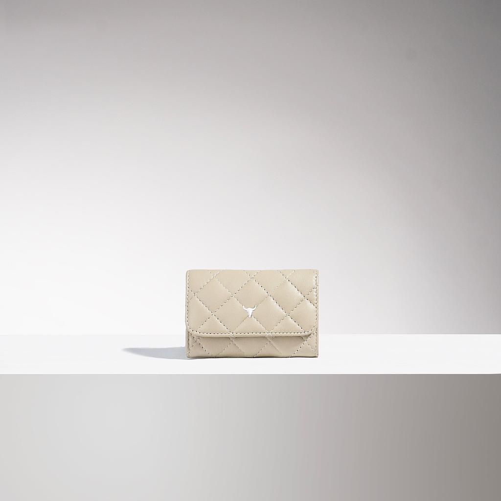 PRÉ-COMMANDE PORTE-MONNAIE NATA - CUIR BEIGE MATELASSÉ