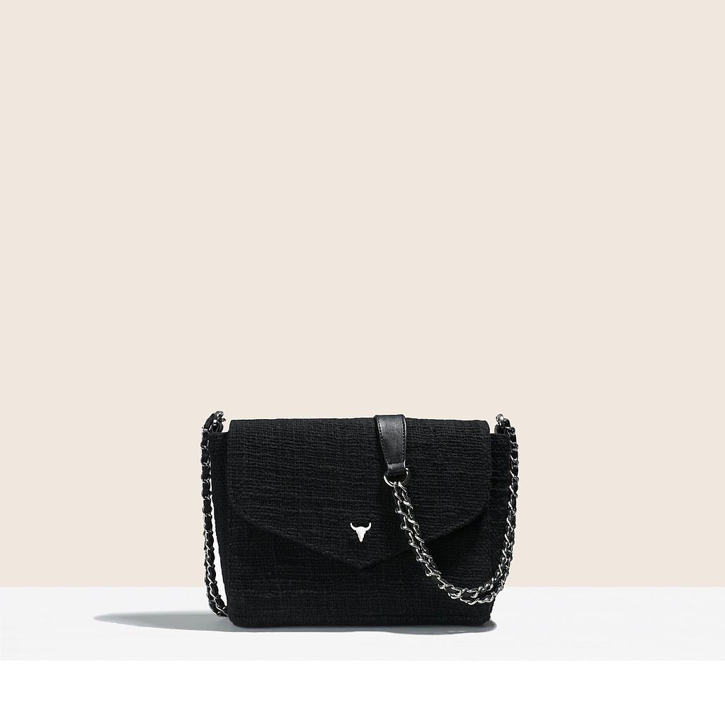 SAC CLAUDIA - COTON TISSÉ NOIR