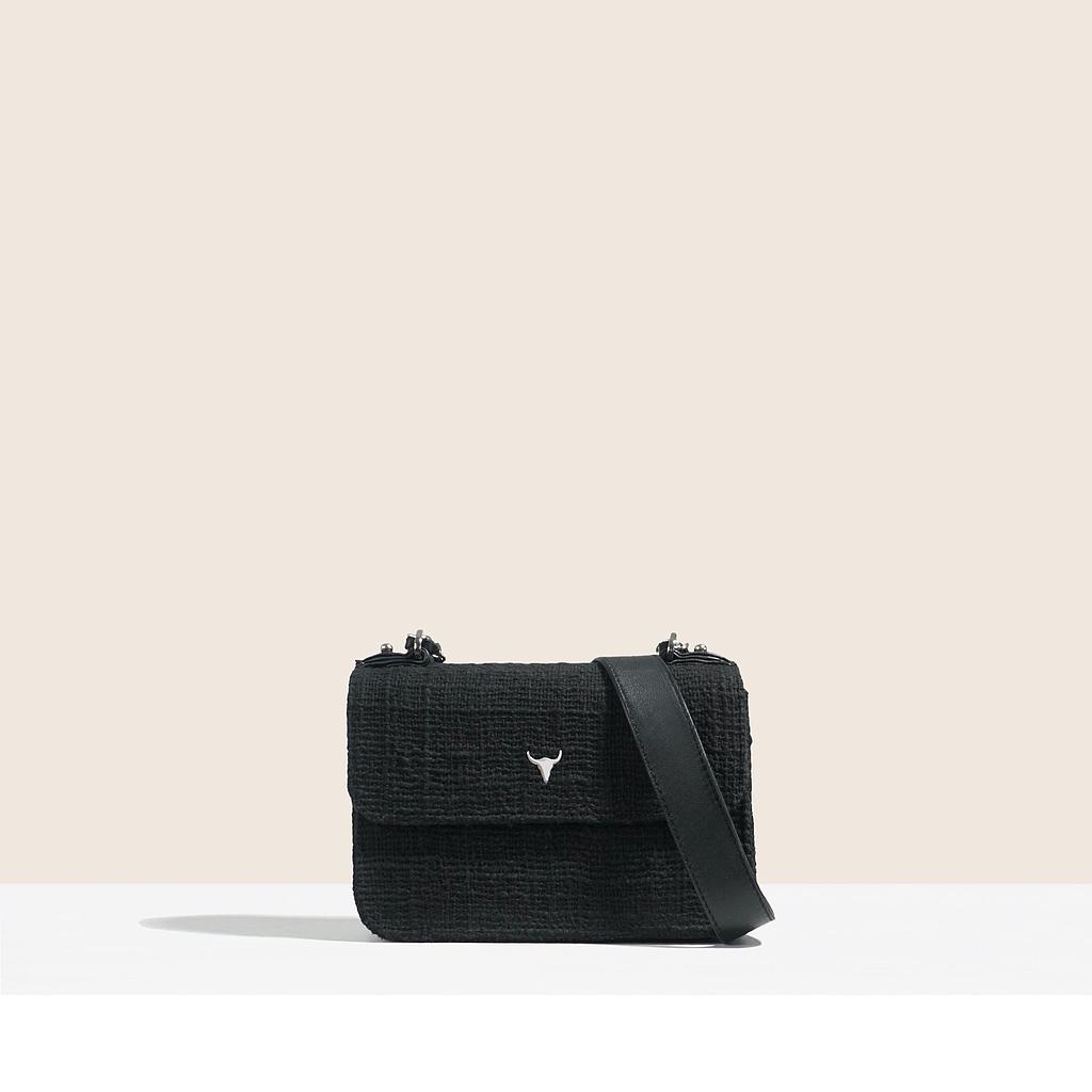 SAC XS OLIVIA - COTON TISSÉ NOIR