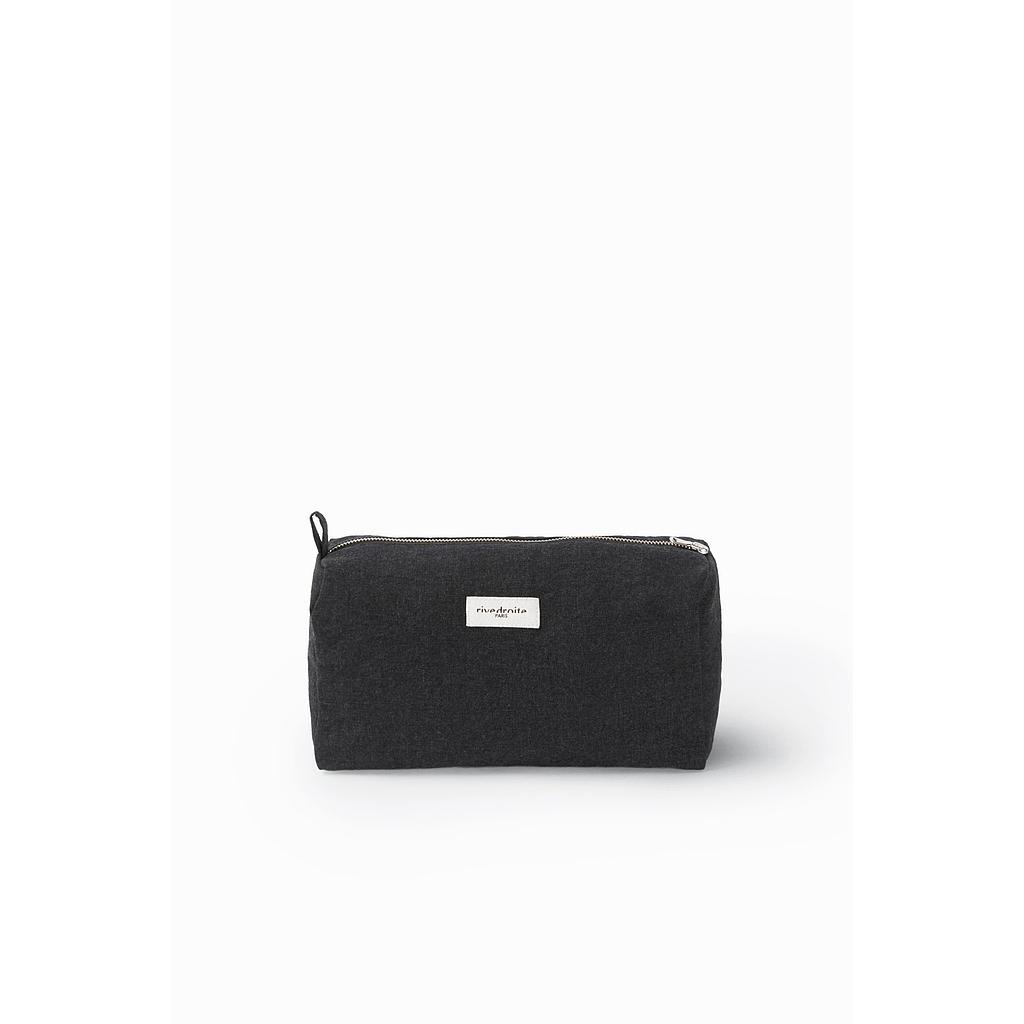Alma la trousse de toilette maternité brodée - Coton recyclé noir