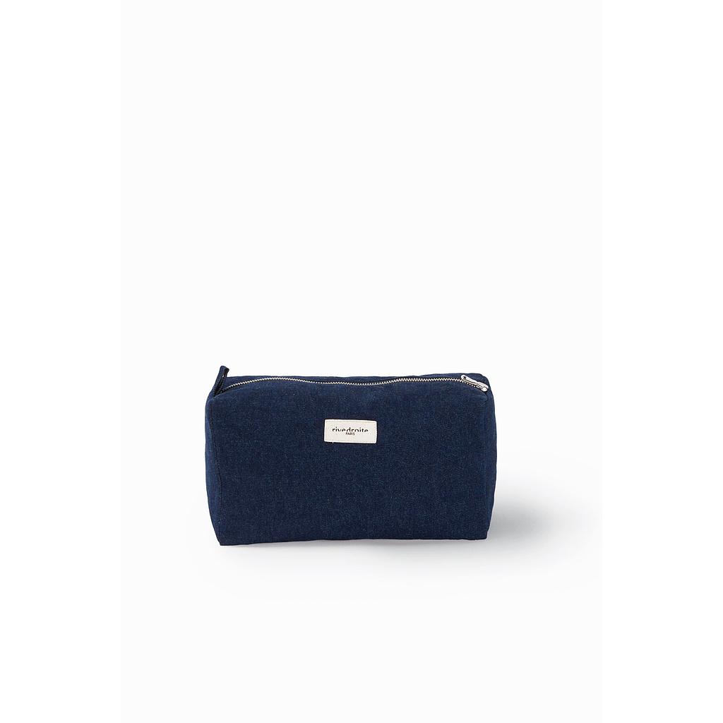 Alma la trousse de toilette maternité brodée - Denim brut upcyclé