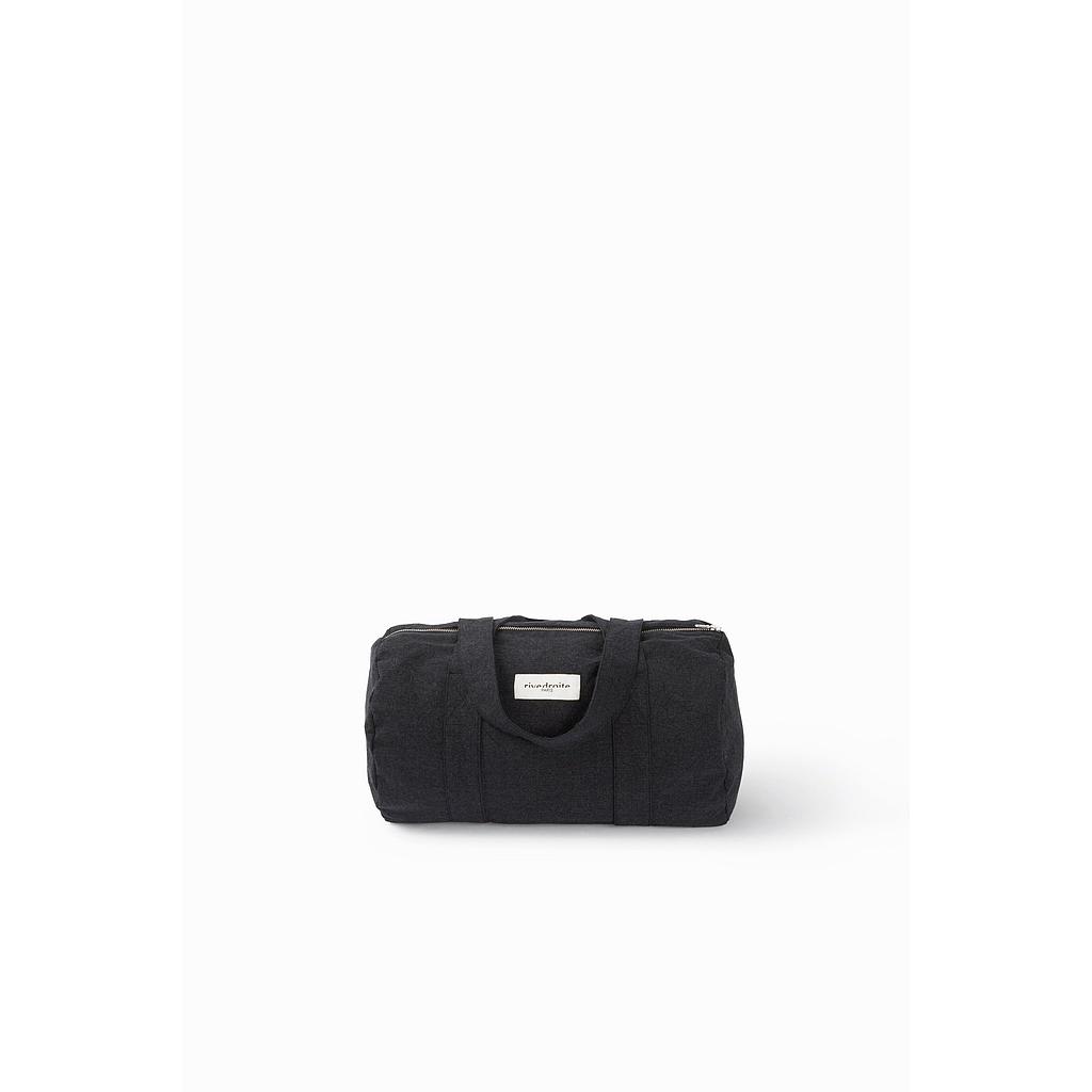 Ballu le petit sac polochon brodé - Coton recyclé noir