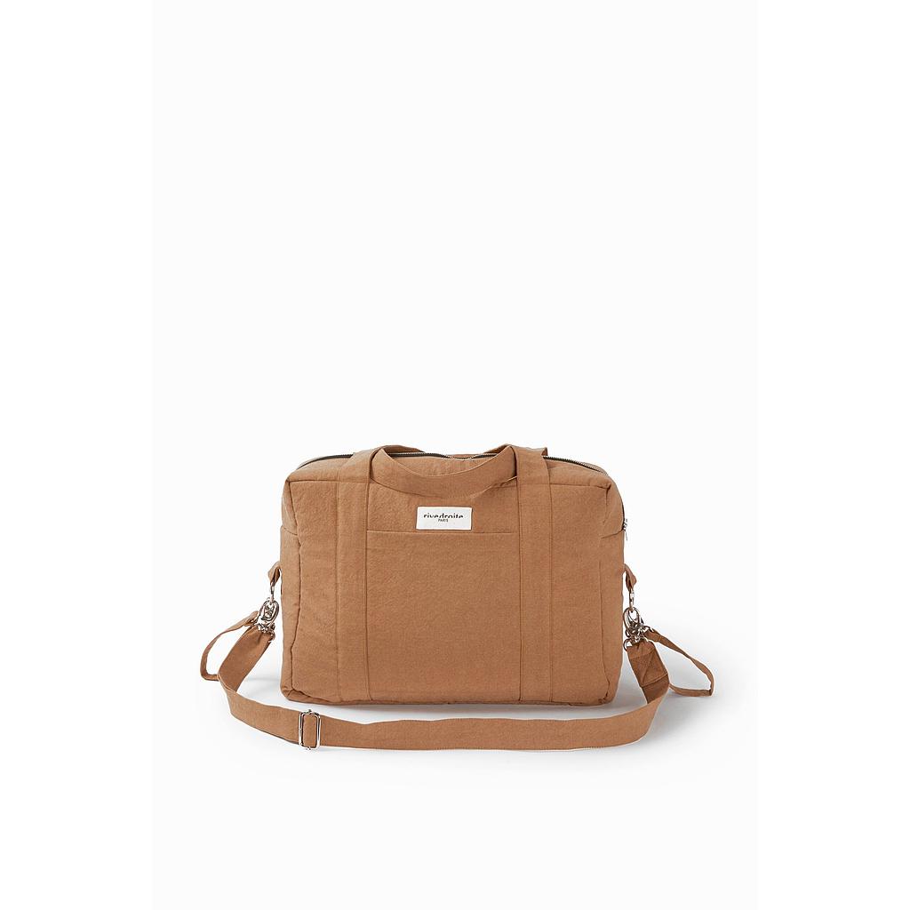 Darcy l'anti sac à langer brodé - Coton recyclé camel