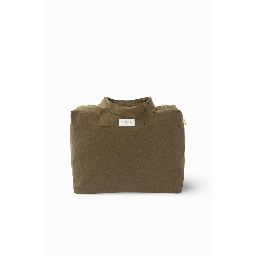 Elzévir le grand sac weekend - Coton recyclé kaki