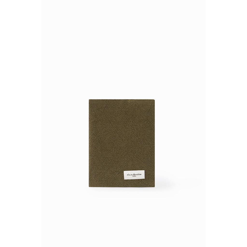 Gabin le protège carnet de santé brodé - Coton recyclé kaki