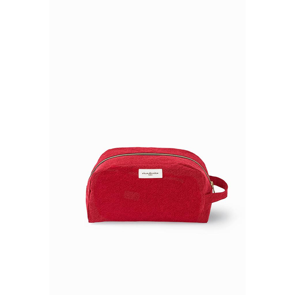 Hermel la trousse de toilette - Coton recyclé rouge vibrant