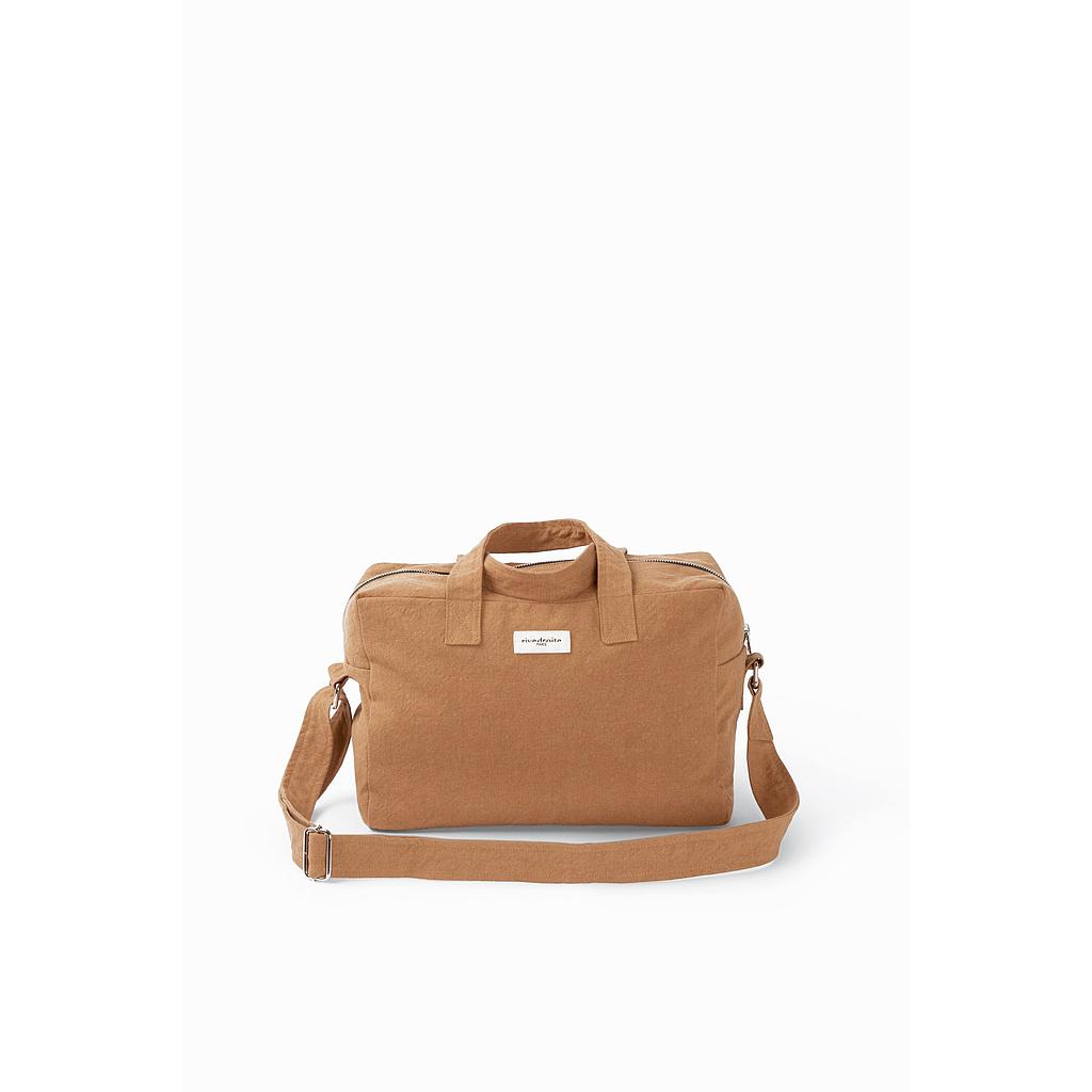 Sauval le city bag brodé - Coton recyclé camel