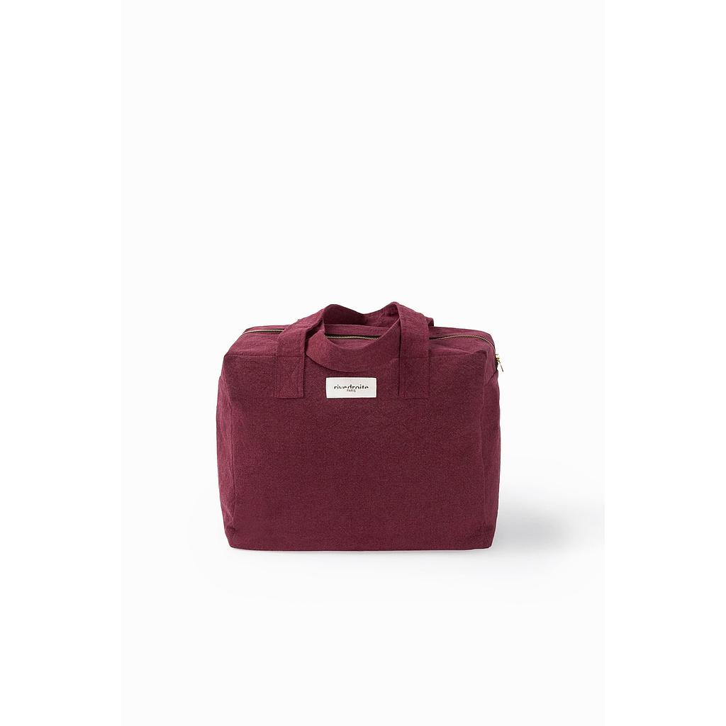 Célestins le sac 24 heures brodé - Coton recyclé bordeaux