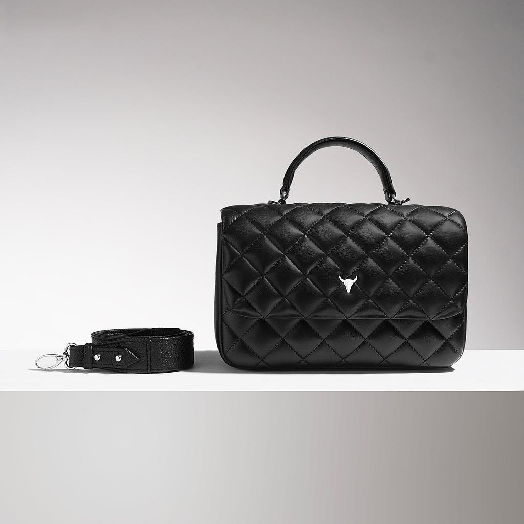 SAC BRIGITTE ORIGINAL - CUIR NOIR MATELASSÉ
