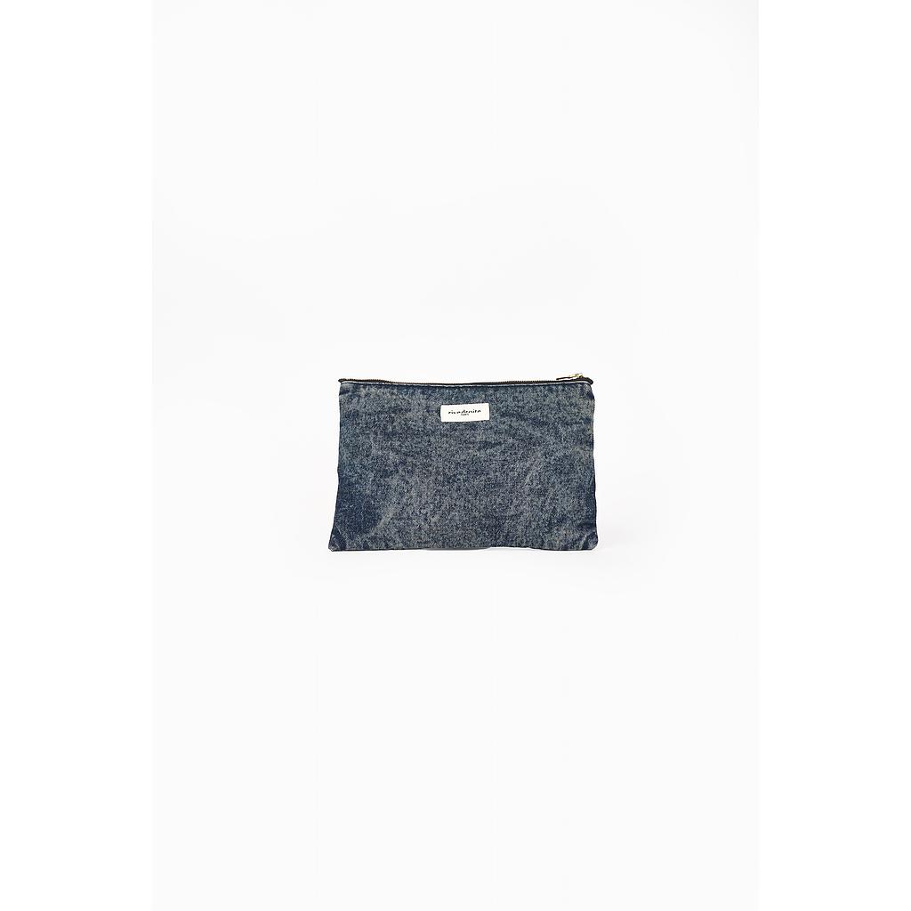 Barbette Medium la pochette - Denim upcyclé "Dirty Snow"