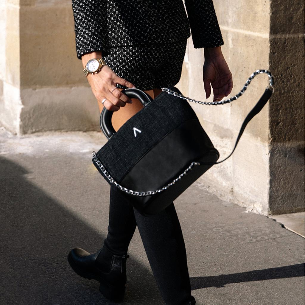 SAC ZOÉ ORIGINAL - COTON TISSÉ NOIR