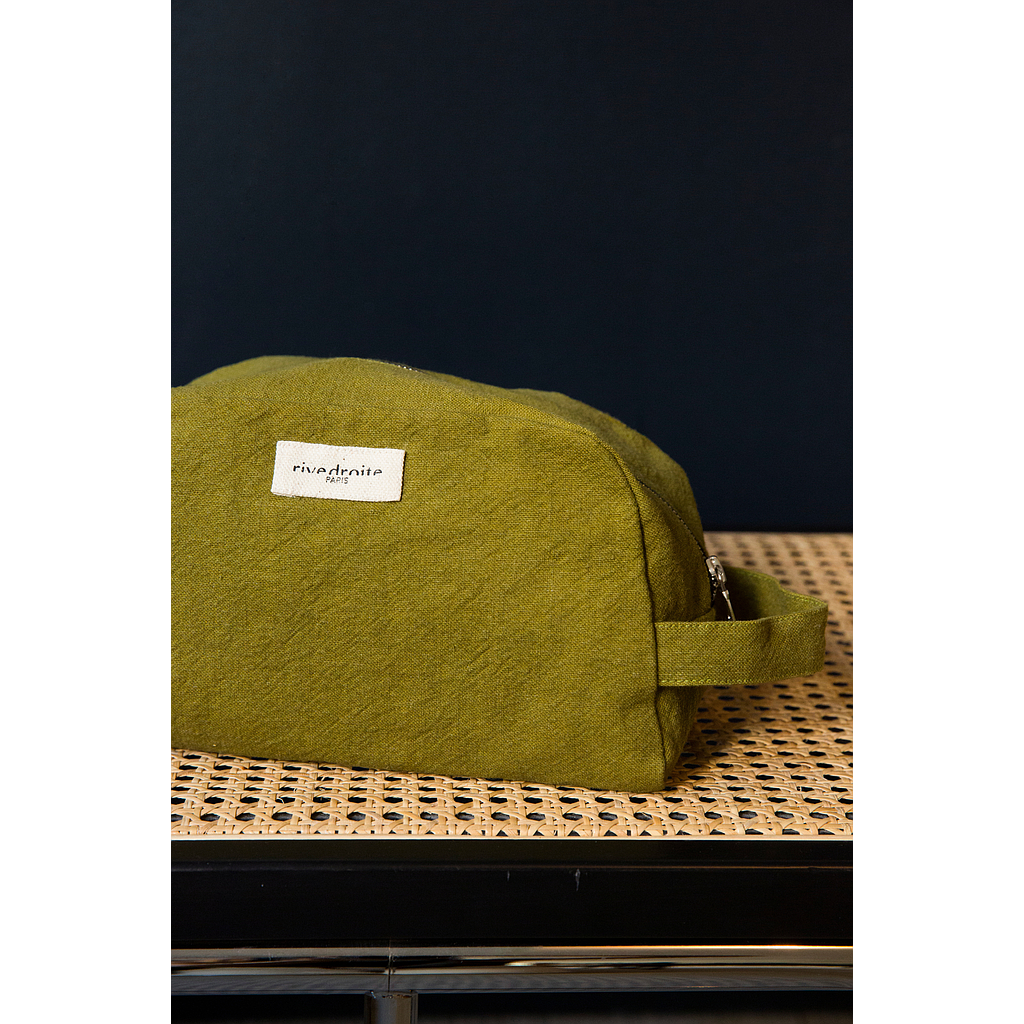 Hermel la trousse de toilette - Coton recyclé vert olive
