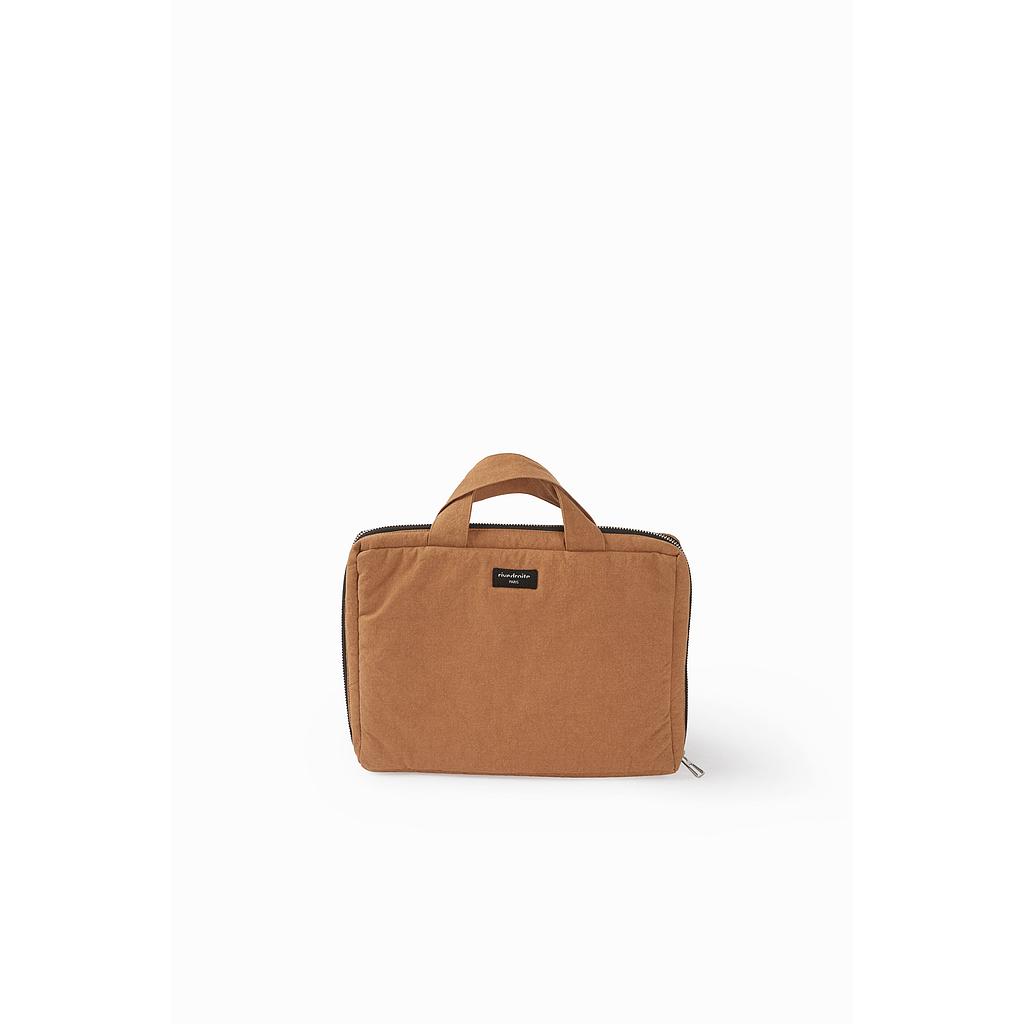 Trudaine le porte document - Coton recyclé camel