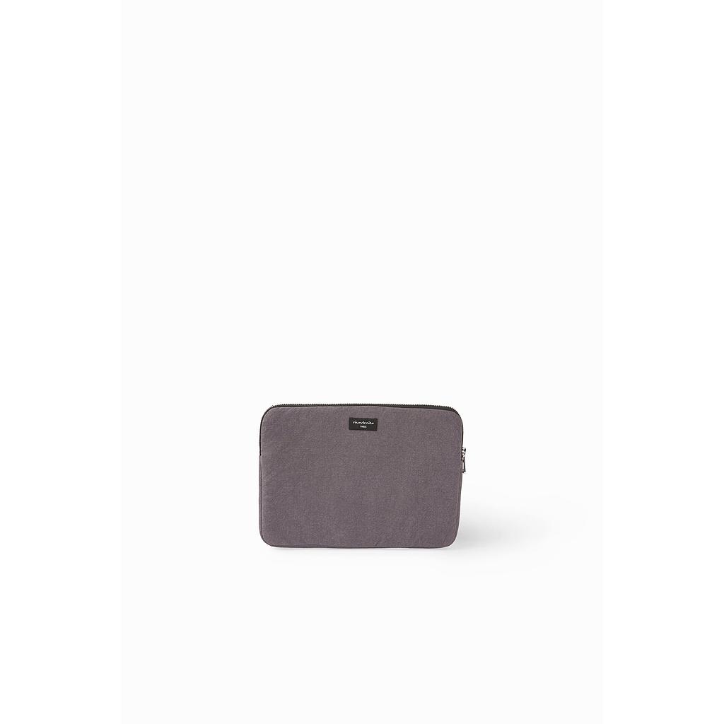 Vivienne la housse d'ordinateur 13" - Coton recyclé gris ardoise